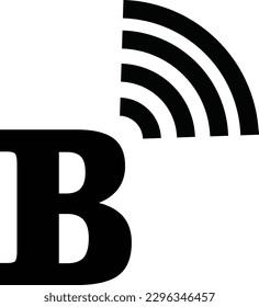 The simple logo of the letter B combined with the Wi-Fi logo on the top right corner is black in color