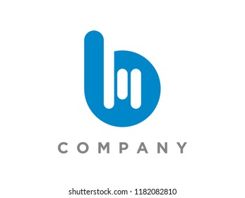 Simple logo letter B and M