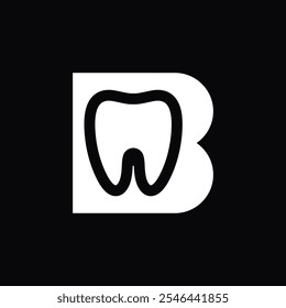 simple logo of letter B with tooth