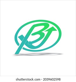 simple logo letter "BJ" is used for company logos, online stores, and others