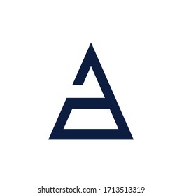 Simple logo letter A black triangle