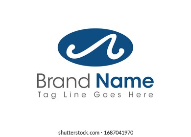 Simple letra del logo A con un fondo oval azul clásico. Nombre de la empresa con las iniciales A.