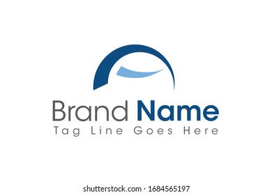 Simple logo letter A with the concept of a combination of shapes in classic blue. The logo concept is suitable for industrial, automotive, workshop companies
