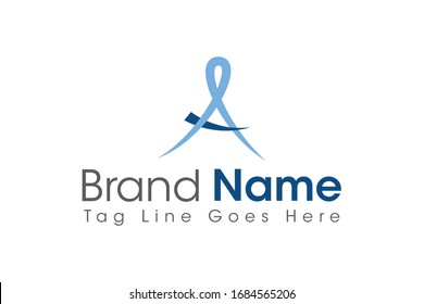 Simple logo letter A with the concept of a combination of shapes in classic blue. The logo concept is suitable for industrial, automotive, workshop companies