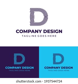 Simple logo letter D on white background