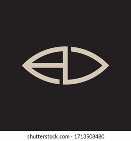 Simple logo letter ED or AD eyes
