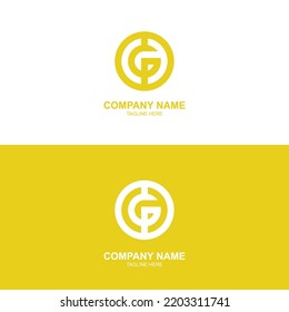 Simple Logo letter G and letter P circle