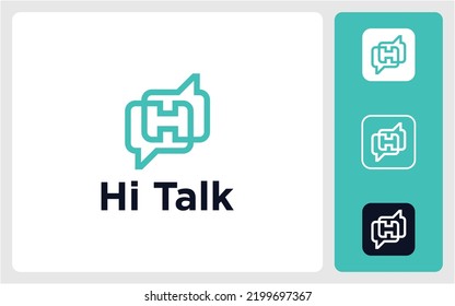simple logo letter H talk creative design concept