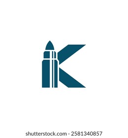 simple logo of letter K with bullet