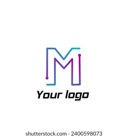 Logo simple de la letra M en color gradiente aislado en fondo blanco.