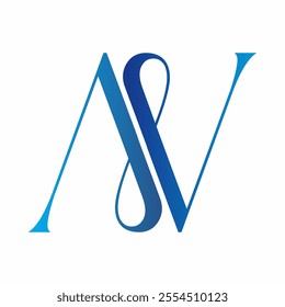 Simple logo, letter N, number 8, logo concept, blue, blue gradations, calm colors, calm colors