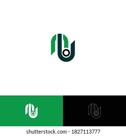 simple logo letter N and U