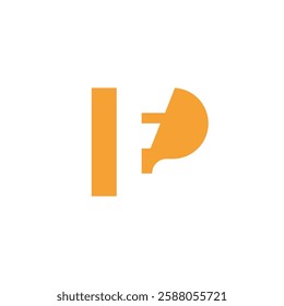 simple logo of letter p with negative space of letter f