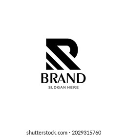 carta de logotipo simple R. logotipo de R abstracto monograma. la forma única de la letra R