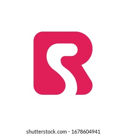 simple logo for letter R and S or RS feminim
