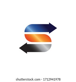 Simple logo letter S arrow modern