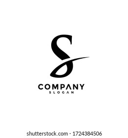 letra simple del logotipo S y líneas elegantes