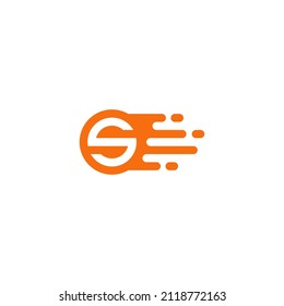 simple logo from the letter S which is shaped like fire and technology