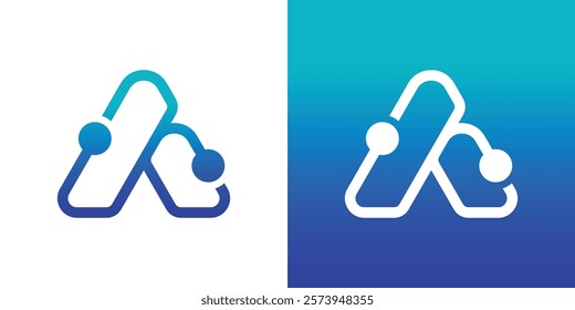 Simple logo letter A technology, icon, creative, vector logo, illustration, symbol.