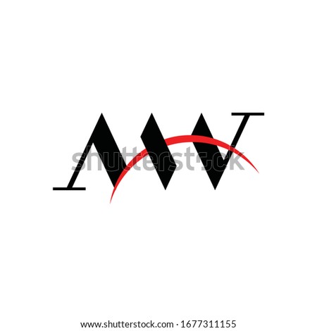 Simple logo letter A and W or AW