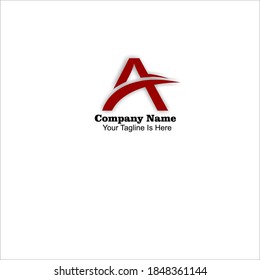 simple logo with letter A and white backgorund