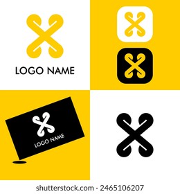 Simple logo letter X for business, identity, name card. etc