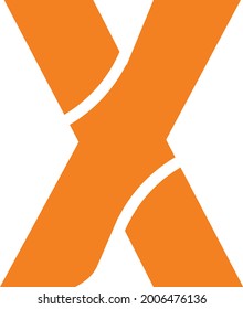 simple logo of letter X with a touch of orange color