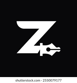 simple logo of letter Z with pen