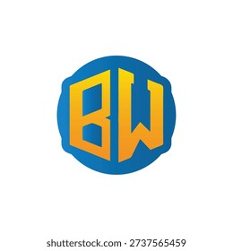 Simple logo of letters b and w in elegant color
