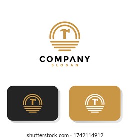 Letras de logotipo simples martillo y círculo