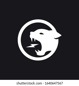 simple logo lightning and cat