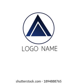 simple logo like letter a with a combination of blue triangle shapes