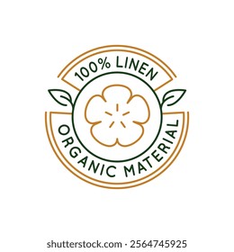 Simple Logo with Linen icon. Simple Logo with a linen flower, organic material. A symbol commonly associated with the textile industry. Vector illustration