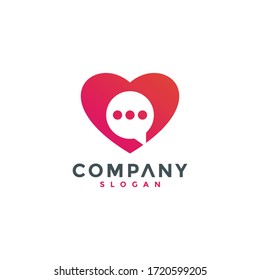 simple logo love and chat