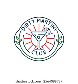 Simple Logo with Martini dirty club icon. Simple Logo with an umbrella and lemon slice for social media, app, and web design. Vector illustration