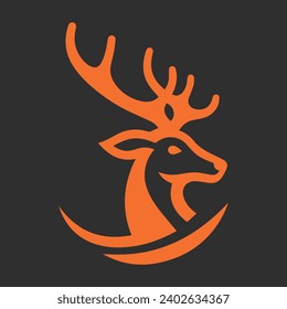 simple logo, mascot, simple modern deer icon 