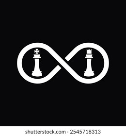 simple logo or monogram of letter O infinite with chess piece