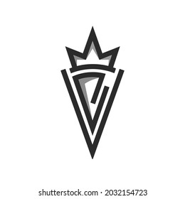 Simple logo monoline letter VE or EV.