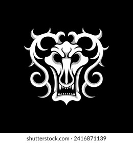 simple logo of monster skull