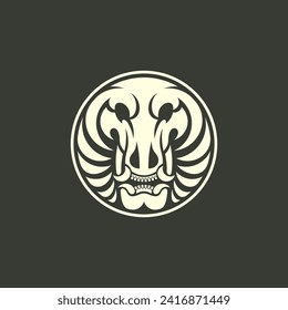 simple logo of monster skull