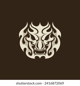 simple logo of monster skull