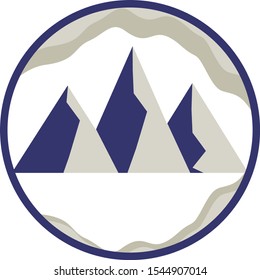 Simple logo of mountain adventure