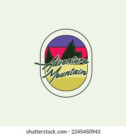 simple logo for mountain adventure