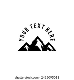Simple Logo Mountain Vector On white background