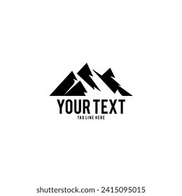 Simple Logo Mountain Vector On white background