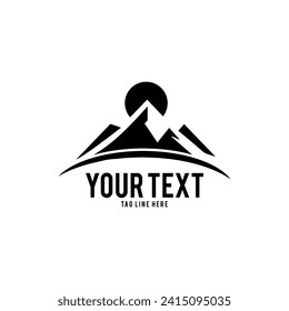 Simple Logo Mountain Vector On white background
