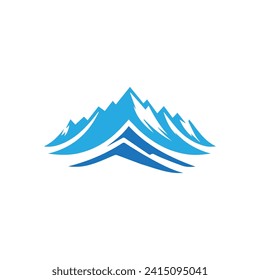 Simple Logo Mountain Vector On white background