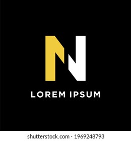 Simple logo N. creative logo N. elegant logo icon vector