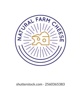 Simple Logo with Natural farm Cheese icon. Simple logo with natural farm cheese icon for social media, app, and web design. Vector illustration