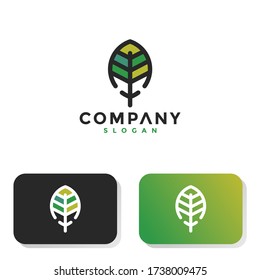 simple logo natural leaf outline